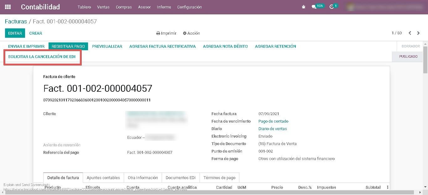 Anular facturas de venta-compra y retenciones de compra en odoo 15 en la localización de Trescloud.