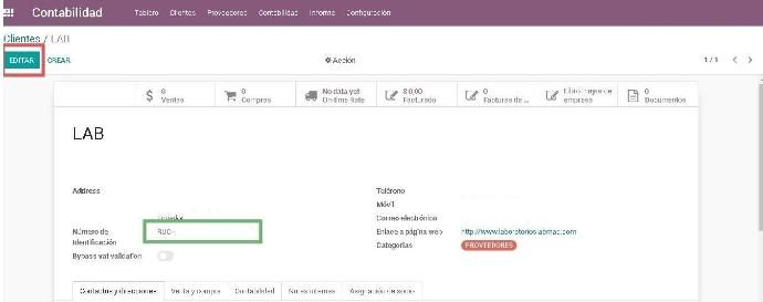 Cambio de tipo de identificación de cliente/proveedor en odoo 15 en la localización de Trescloud.