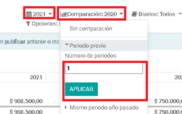 Filtros que se deben aplicar en análisis horizontal